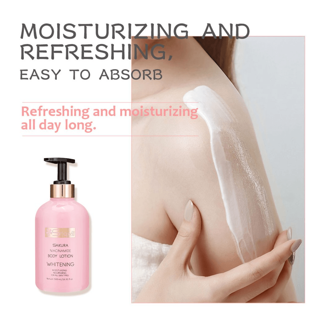 Shawill Sakura Niacinamide Brightening Body Lotion - 500ml (Buy 1 Get 1 Free)