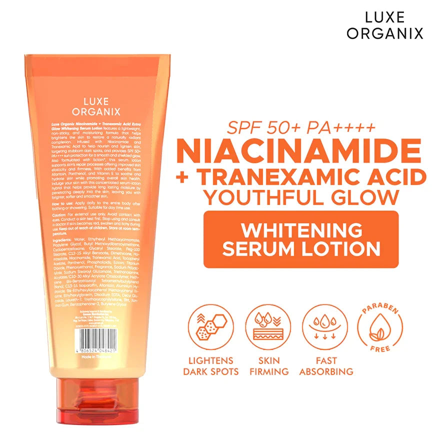 Luxe Organix Niacinamide + Tranexamic Acid Youthful Glow Serum Lotion - 200ml
