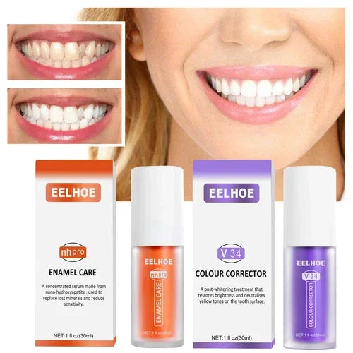 EELHOE V34 Colour Corrector + NH pro Enamel Care Set - 30ml × 2 Pcs