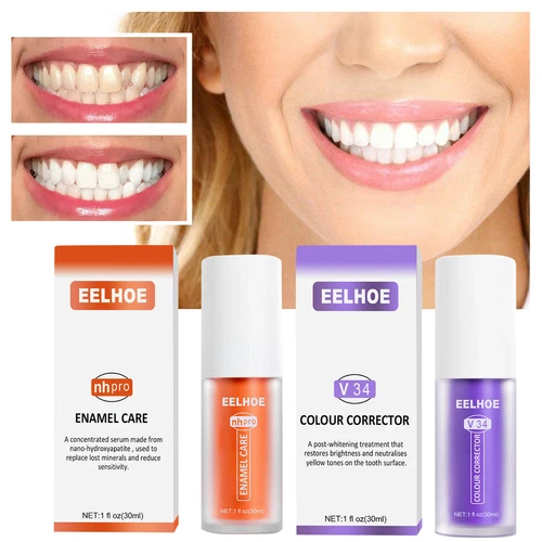 EELHOE V34 Colour Corrector + NH pro Enamel Care Set - 30ml × 2 Pcs