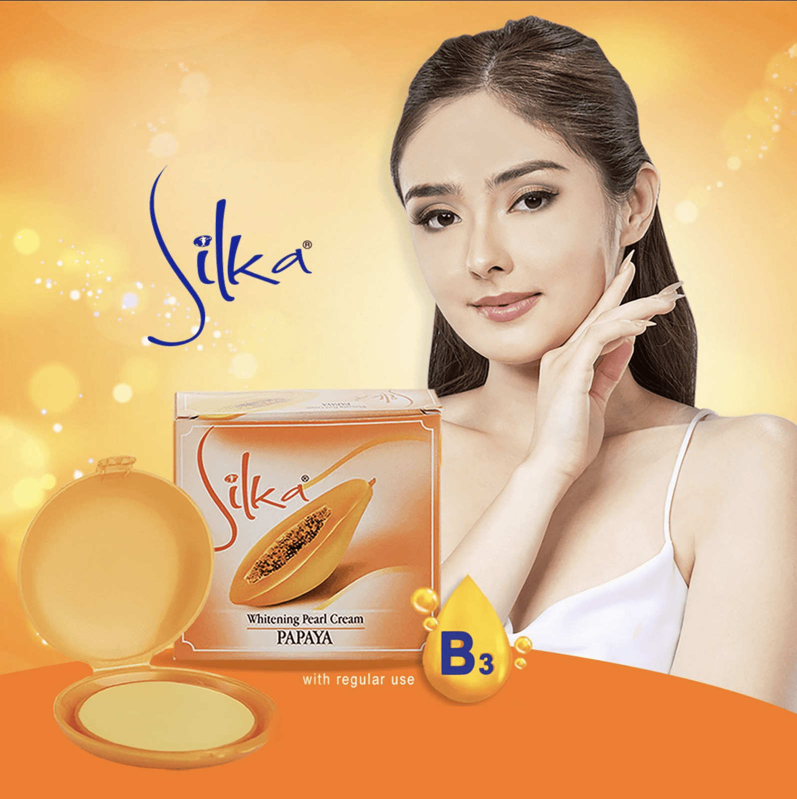 Silka Papaya Whitening Pearl Cream - 6gm