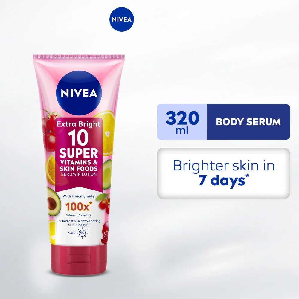 Nivea Extra Bright 10 Super Vitamins & Skin Foods Serum - 320ml