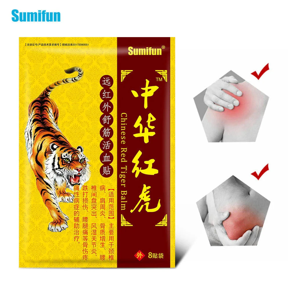 Sumifun Chinese Red Tiger Pain Relief Patch - 8Pcs