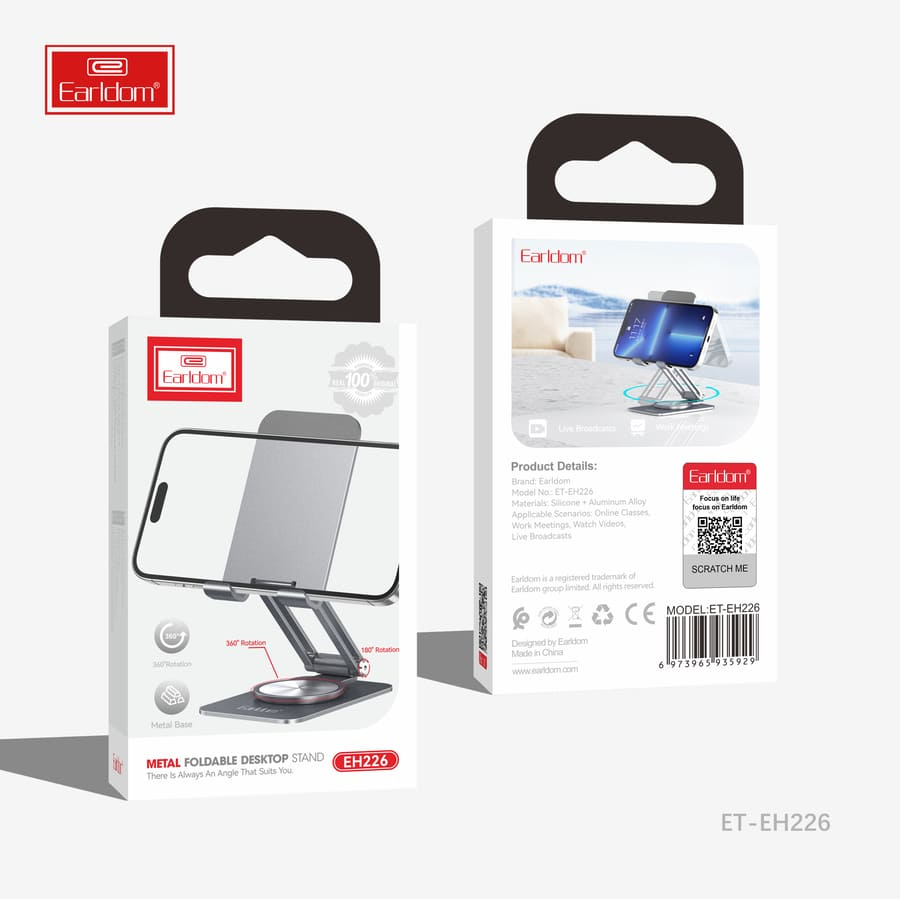 Earldom Aluminum Alloy Foldable Desktop Stand ET-EH226