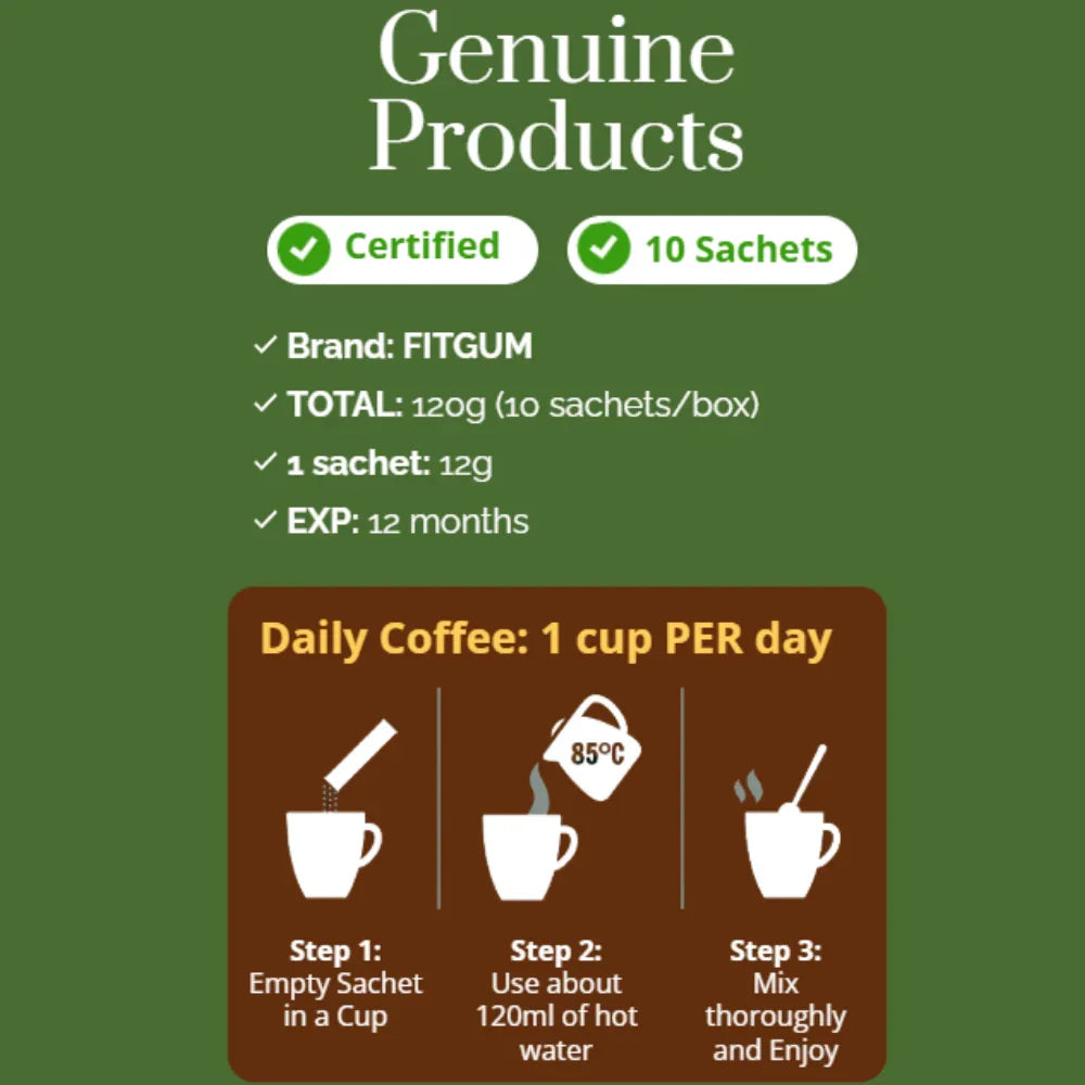 Fitgum 20X Collagen Chia Coffee Mix - Buy 2 Get 1