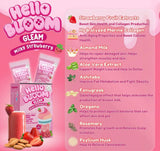 مشروب عصير حليب الفراولة اللامع من Hello Bloom - عدد 10 × 18 جرام (180 جرام)