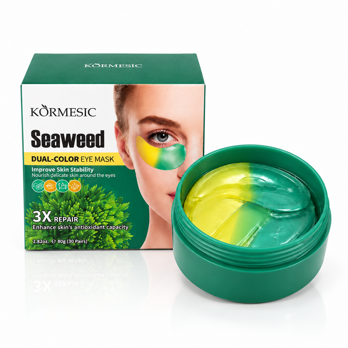 Kormesic Seaweed Dual-Color Eye Mask - 80g (30 Pairs)