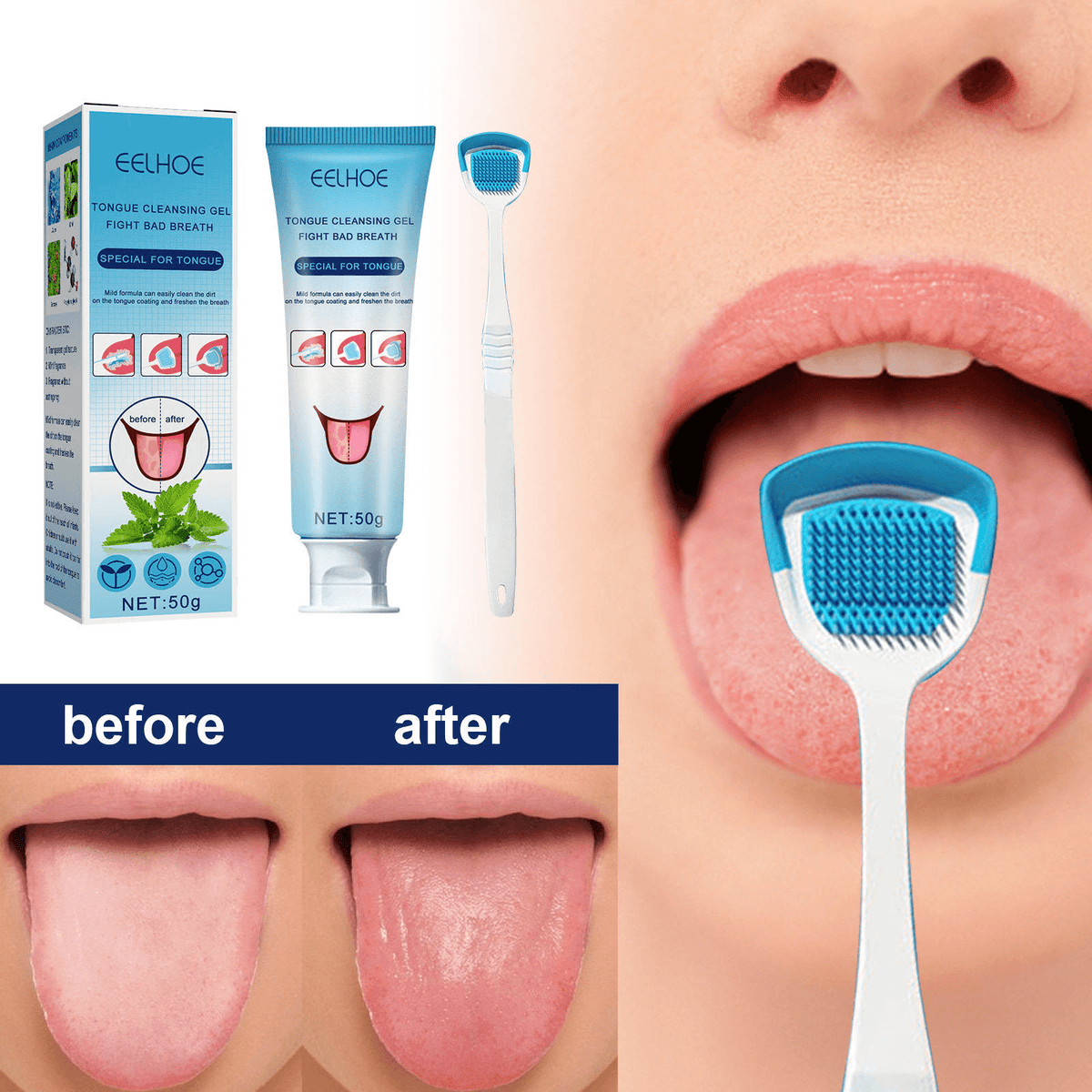 EELHOE Tongue Cleansing Gel Keeps Fresh Breath - 50g