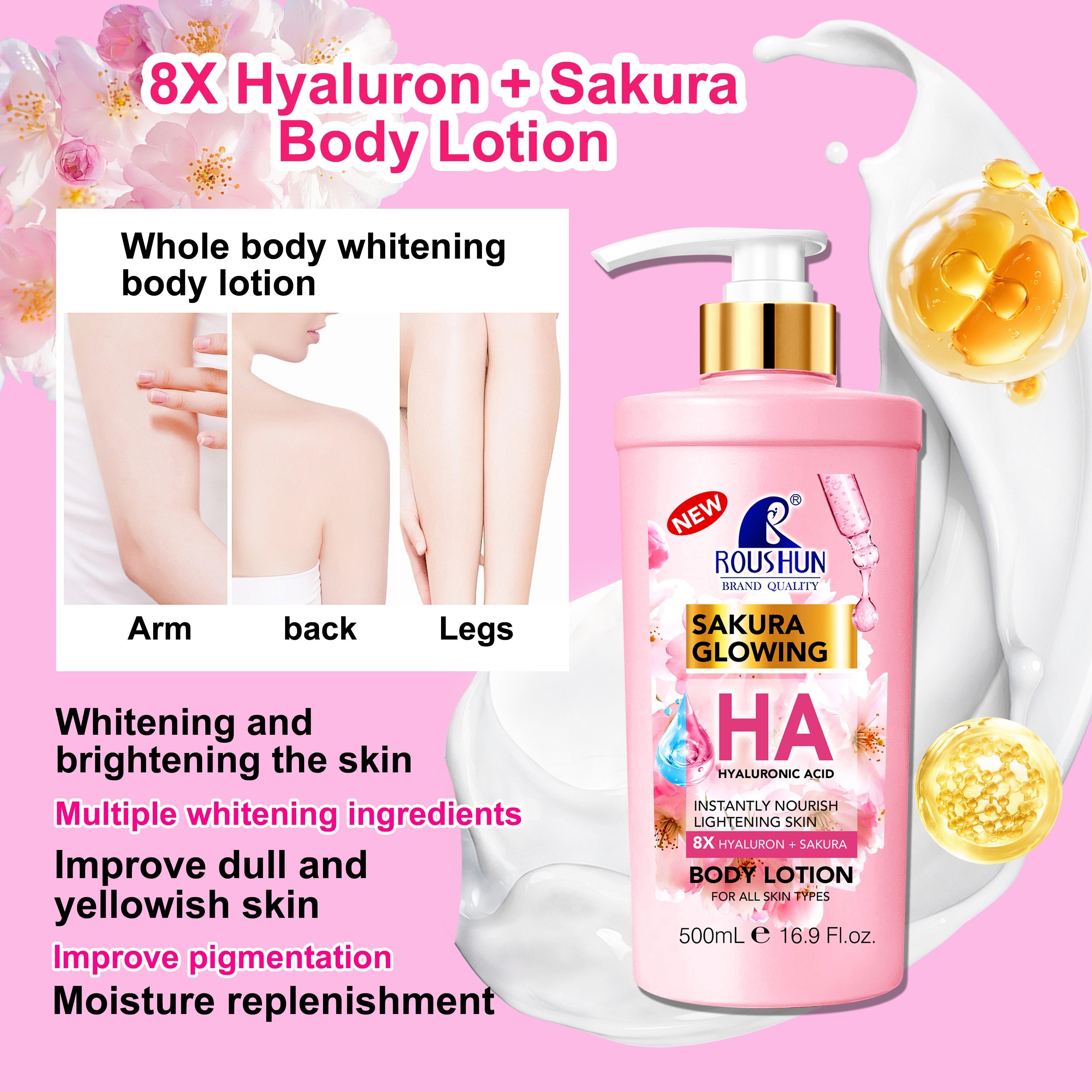 Roushun Sakura Glowing HA Body Lotion - 500ml