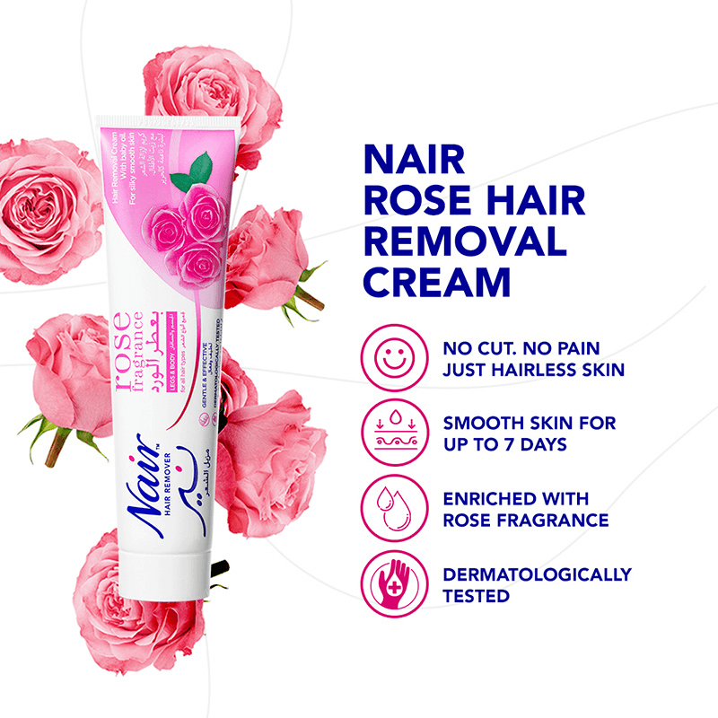 Nair Hair Remover Cream For Legs & Body With Rose Fragrance - 110g