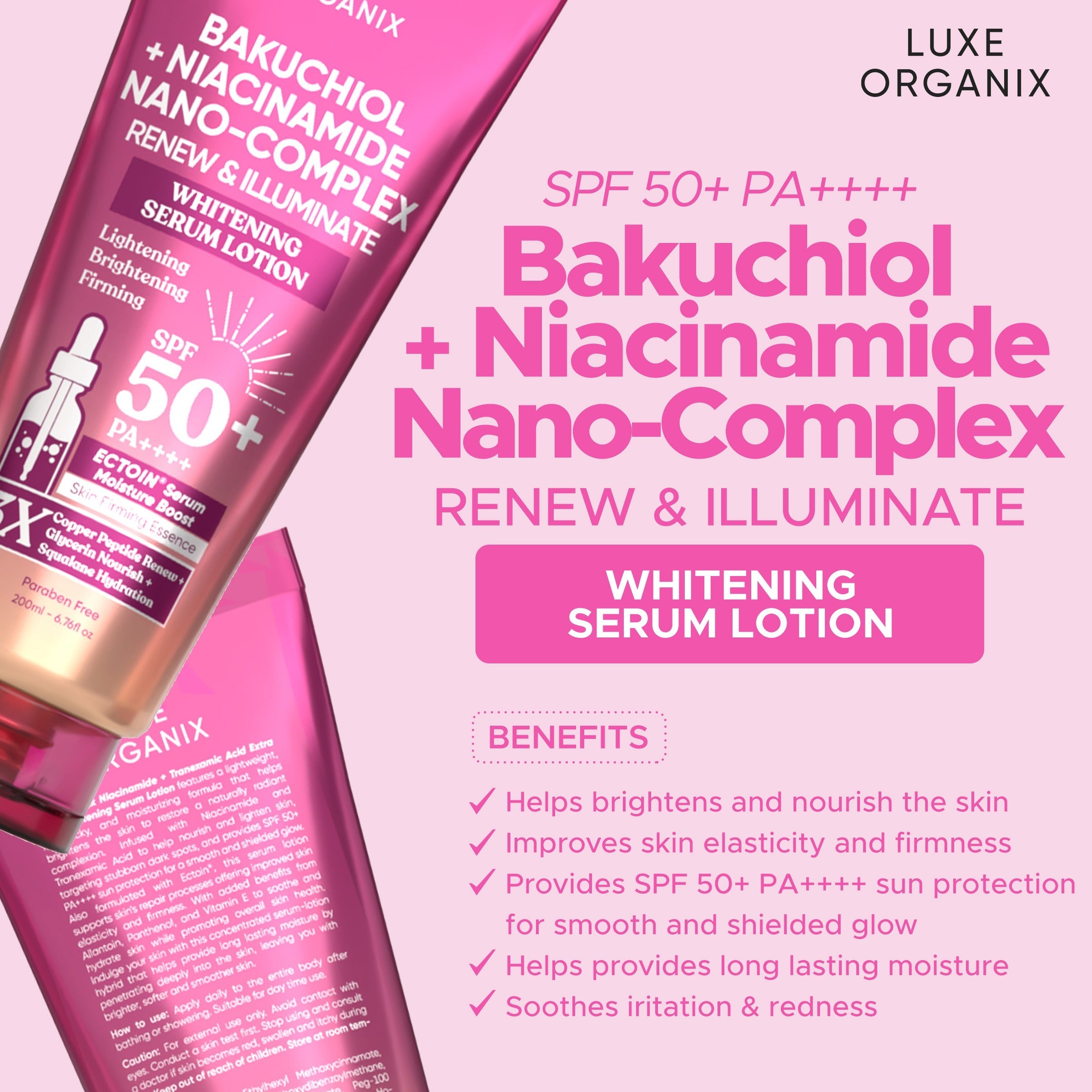 Luxe Organix Bakuchiol + Niacinamide Nano-Complex Serum Lotion - 200ml