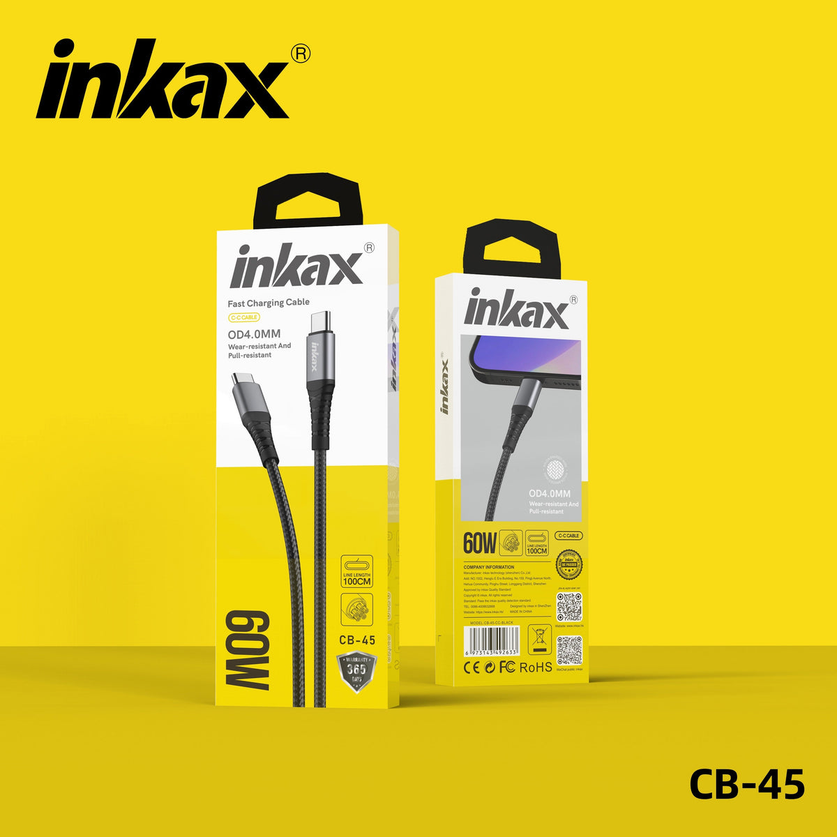 inkax 60W Fast Charging Data Cable Type C To C CB-45