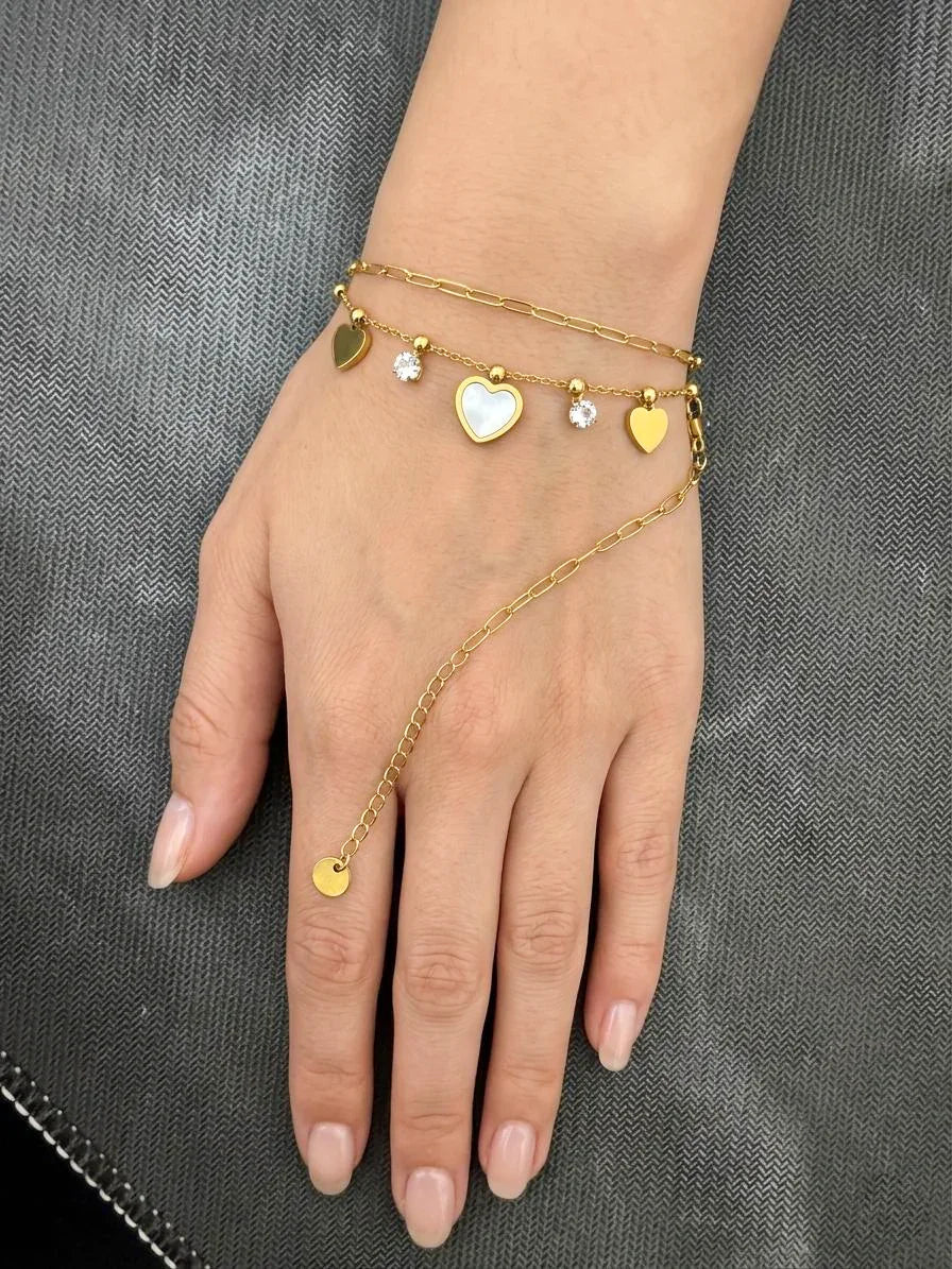 Unique Design Golden Stainless Steel Bracelet - B08