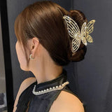 Unique Design Metal Hair Claw Clips Gold Color - 2 Pcs (C115)