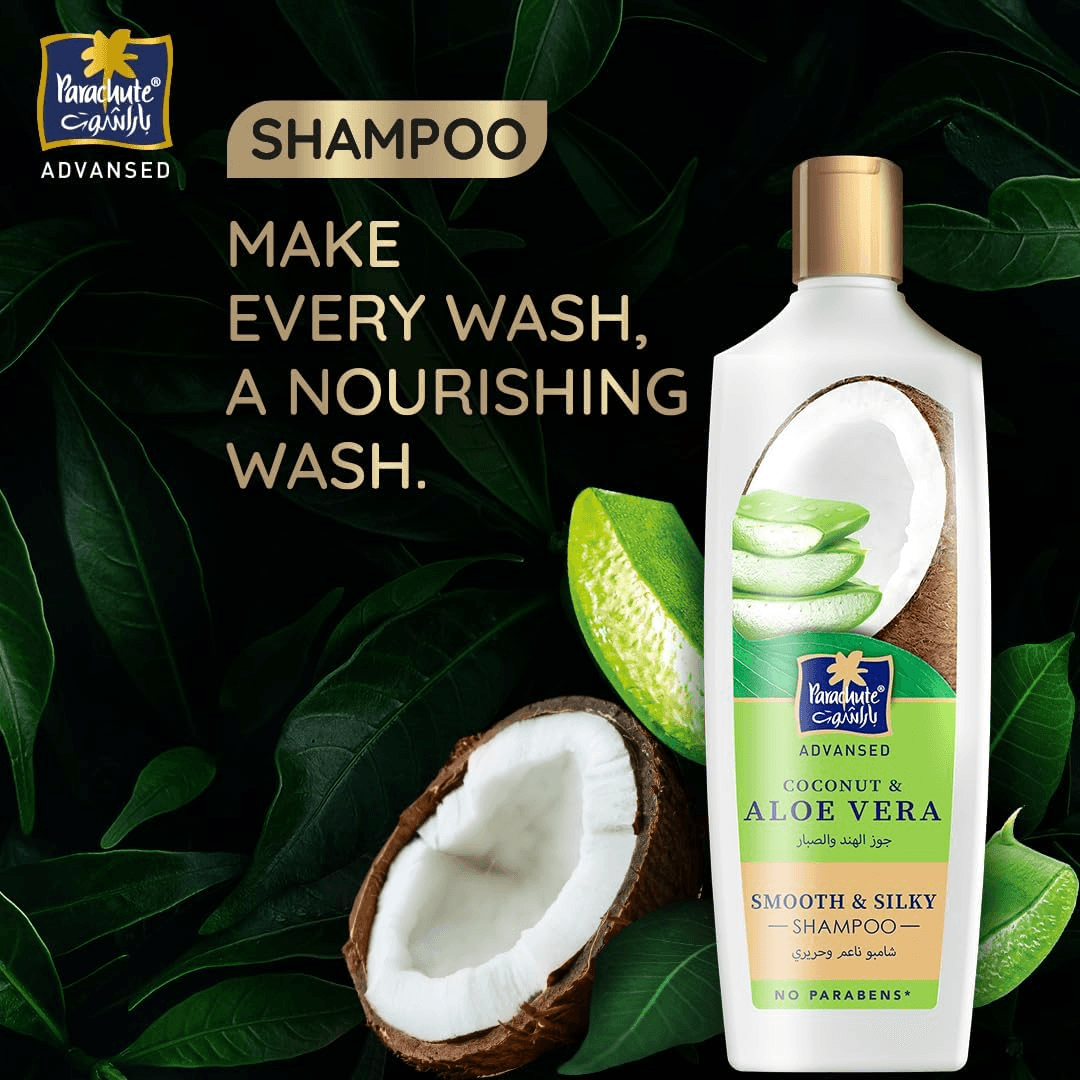 Parachute Advansed Coconut & Aloe Vera Smooth Silky Shampoo - 340ml