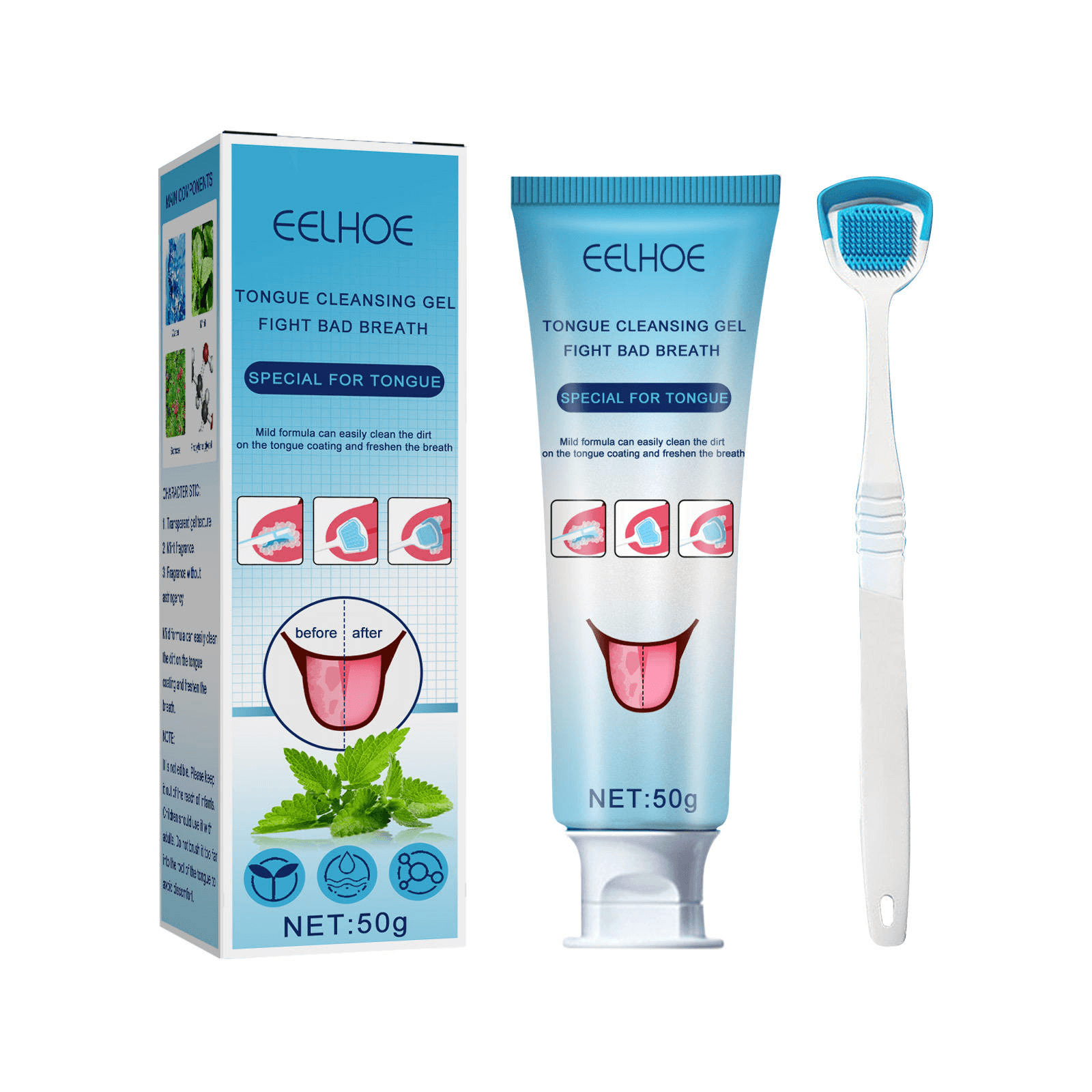 EELHOE Tongue Cleansing Gel Keeps Fresh Breath - 50g