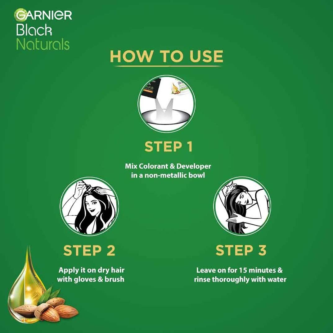 Garnier Black Naturals Hair Color Shade 4.0 Natural Brown - 20ml+20g