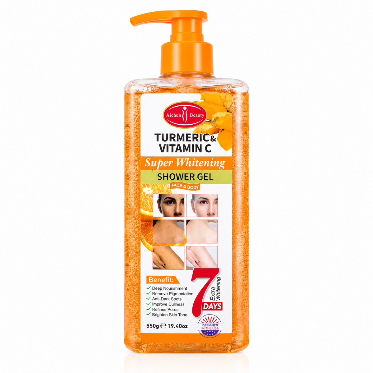 Aichun Beauty Turmeric & Vitamin C Shower Gel - 550g