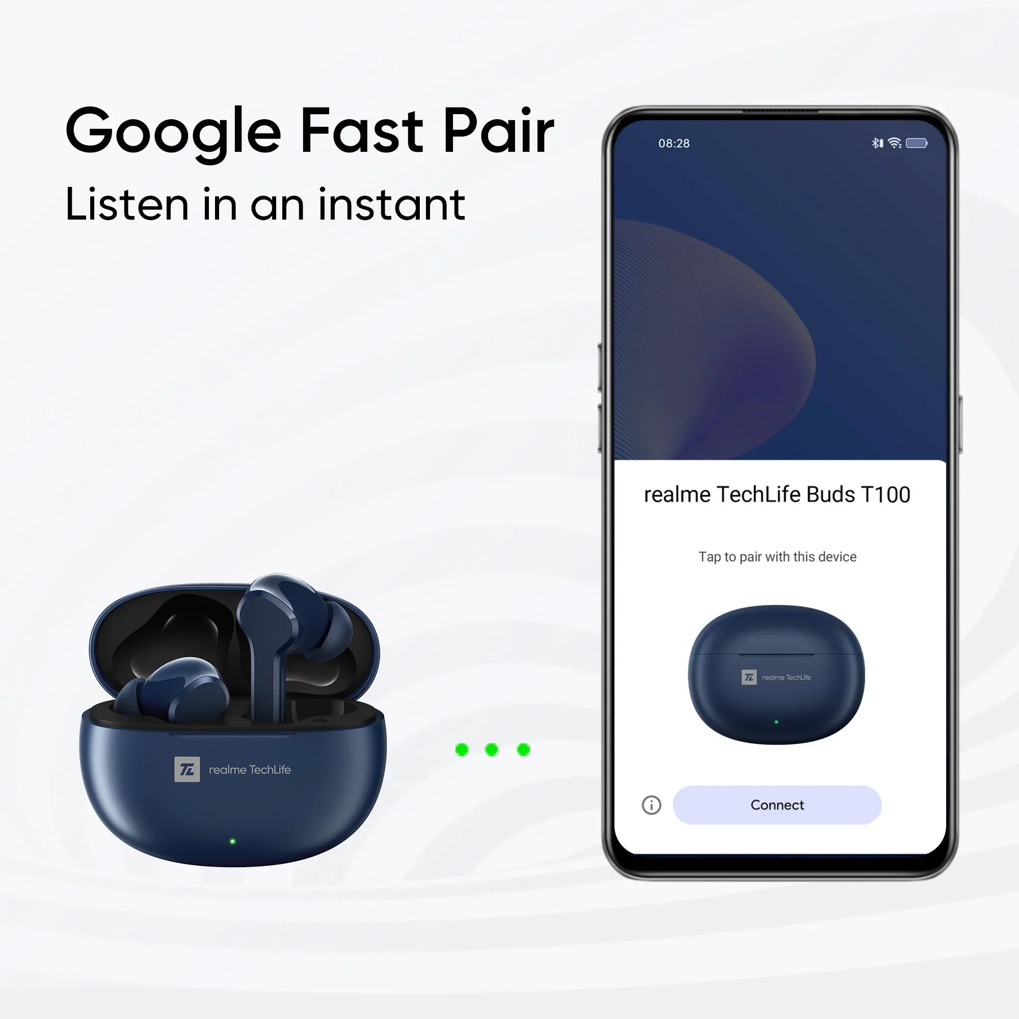 Realme T100 True Wireless Earbuds Original - Blue