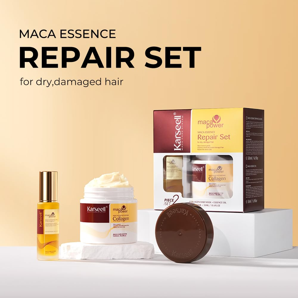 Karseell Maca Power Repair Set Hair Mask + Essence Oil - 500ml+50ml