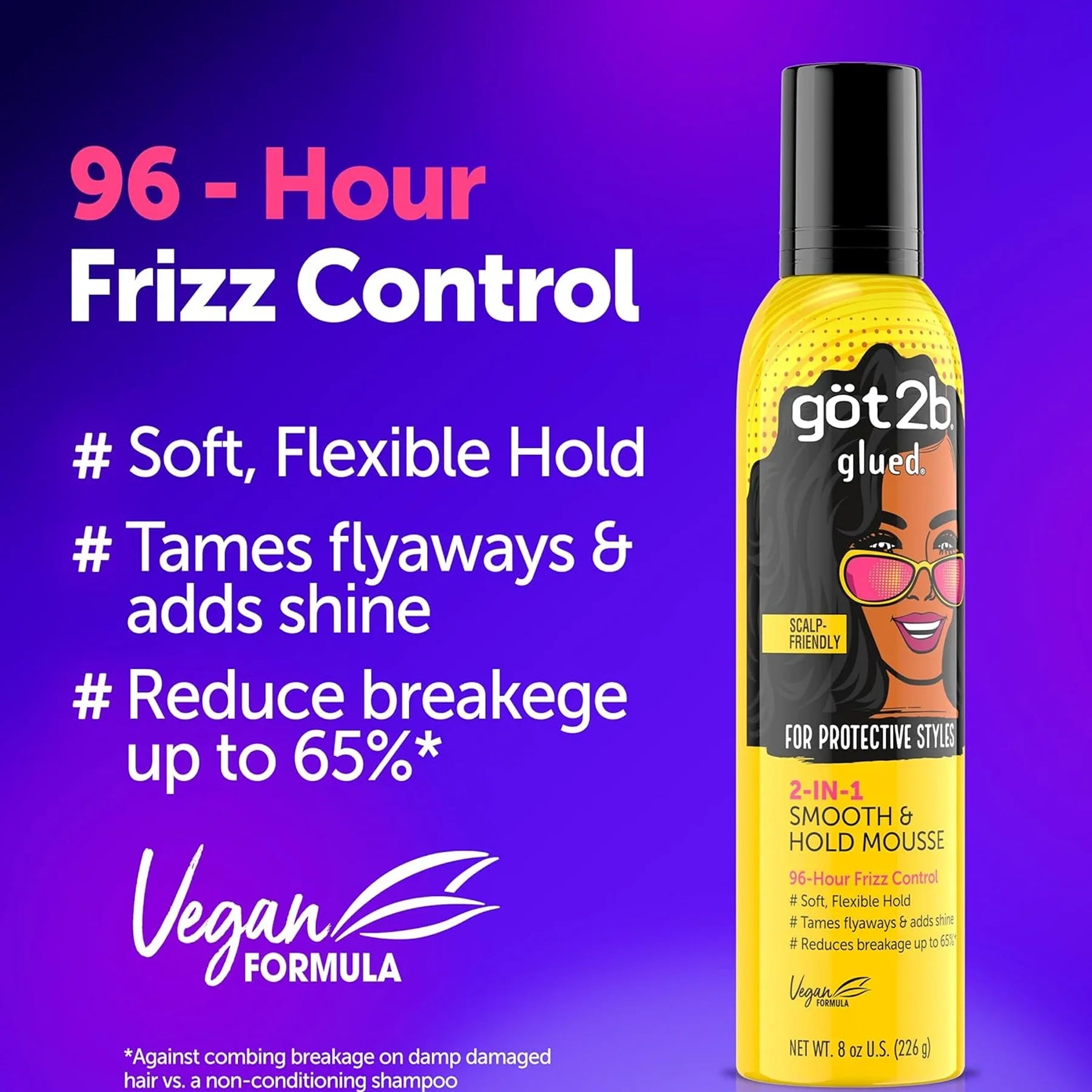 Got2b Glued 2 In 1 Smooth & Hold Mousse - 226g