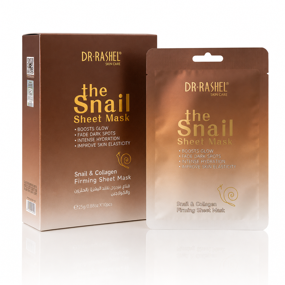 Dr.Rashel Snail & Collagen Firming Sheet Mask - 10 Pcs × 25g