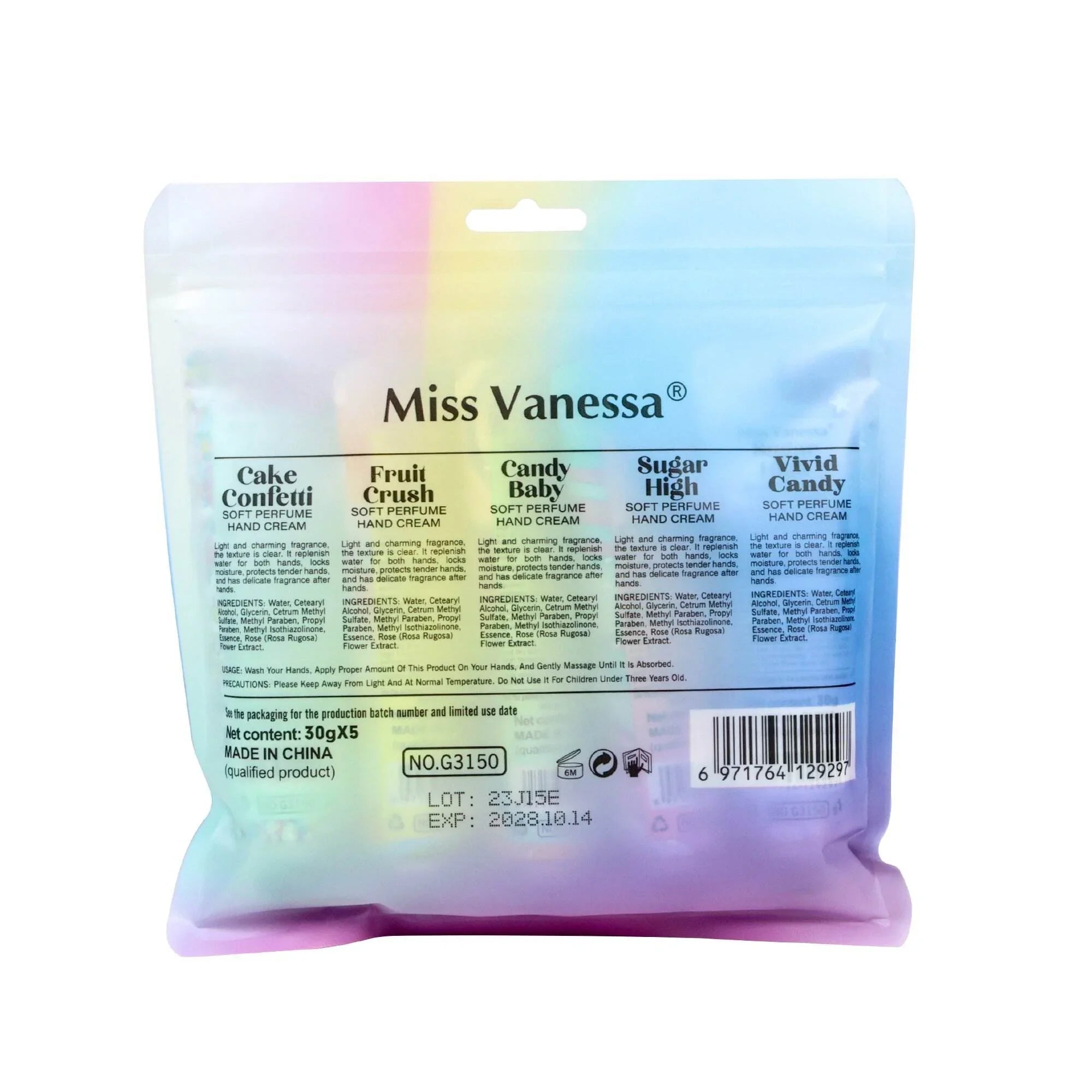 Miss Vanessa Vivid Candy Perfumed Hand Cream Set - 30g x 5 Pcs