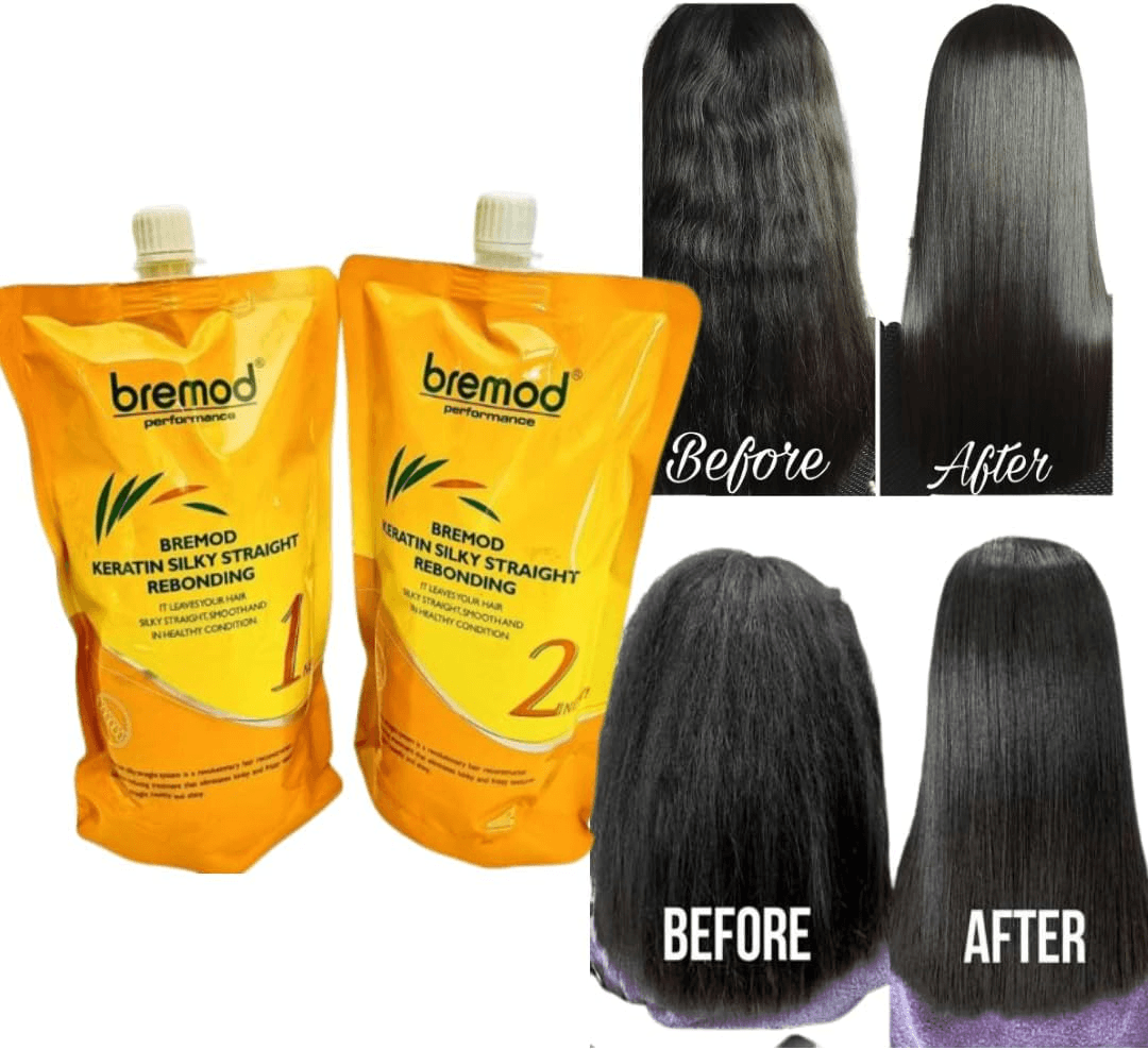 Bremod Keratin Silky Straight Rebonding Set (1)+(2) - 800ml+800ml