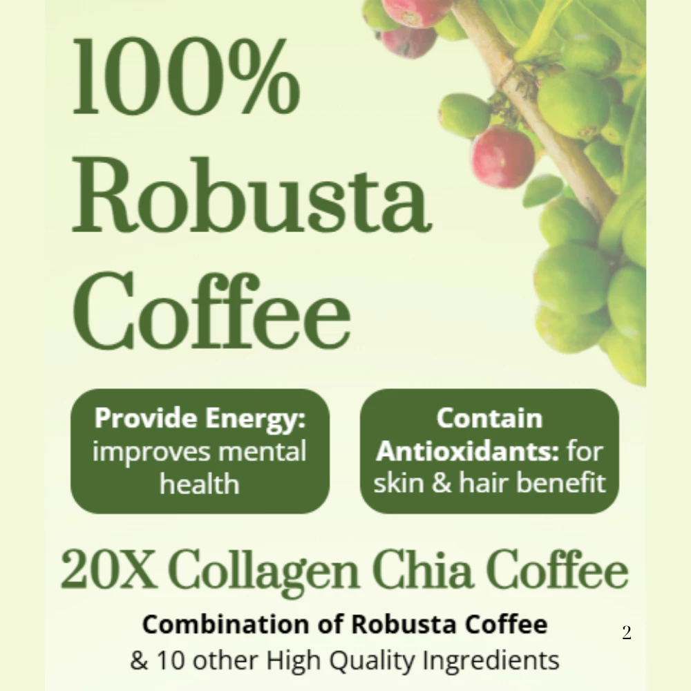 Fitgum Collagen Chia Coffee Mix - 12g x 10 Sachets