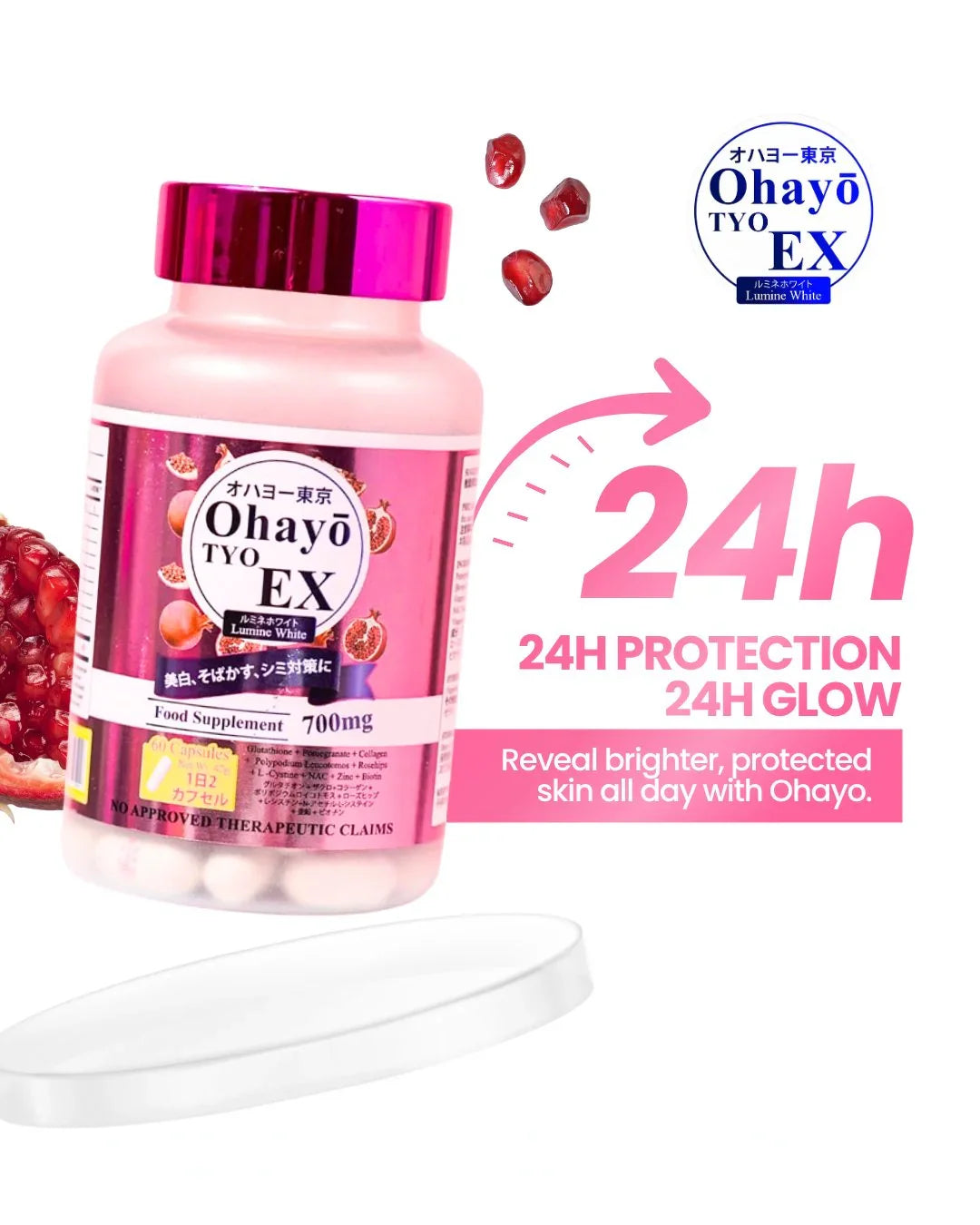 Ohayo Tyo EX Lumine White Glutathione - 60s (JAPAN) Moon Kuwait Ohayo Tyo EX Lumine White Glutathione - 60s (JAPAN) Moon Kuwait