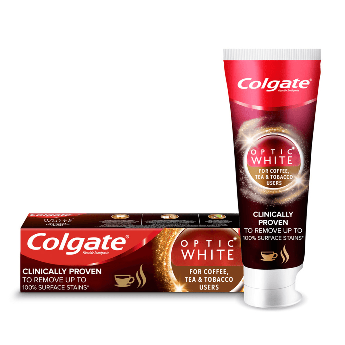 Colgate Optic White Toothpaste For Coffee Tea & Tobacco Users - 75ml