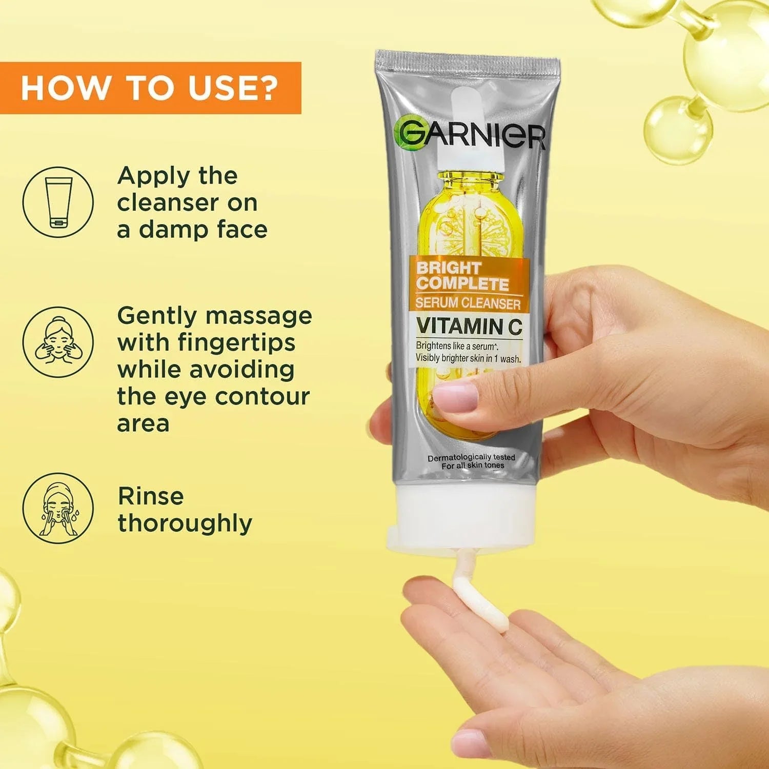 Garnier Bright Complete Vitamin C Serum Cleanser - 100ml