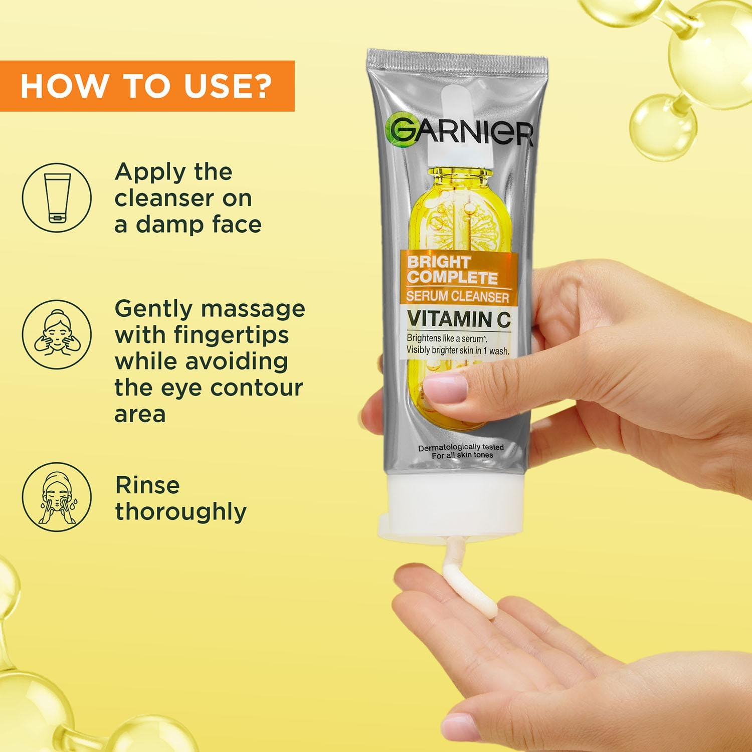 Garnier Bright Complete Vitamin C Serum Cleanser - 100ml