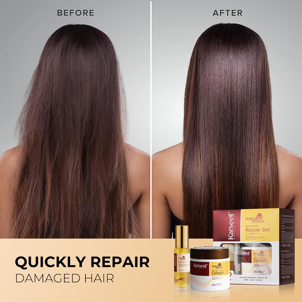 Karseell Maca Power Repair Set Hair Mask + Essence Oil - 500ml+50ml