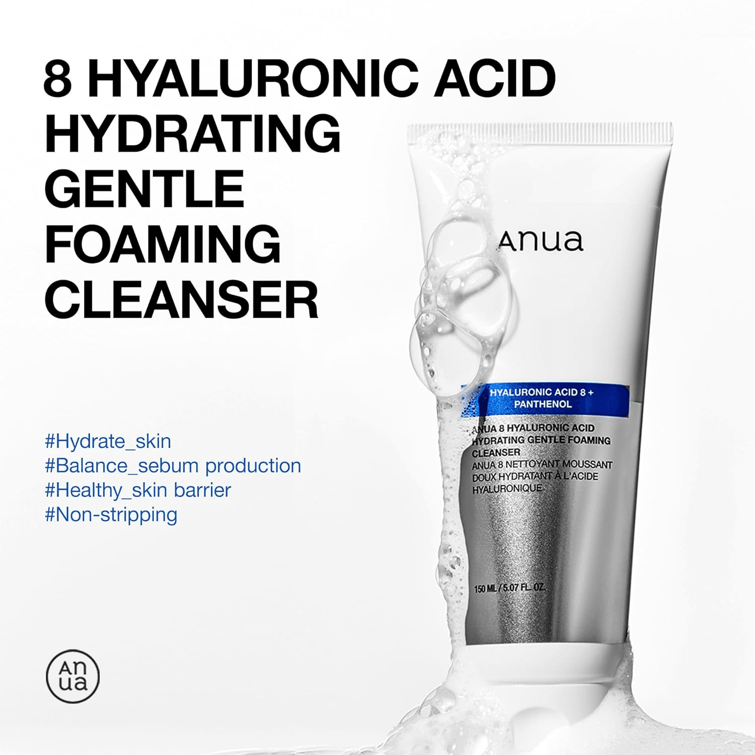 Anua 8 Hyaluronic Acid Hydrating Gentle Foaming Cleanser - 150ml