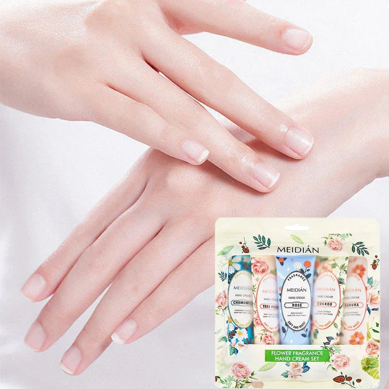 Meidian Flower Fragrance Hand Cream Set - 30g x 5 Pcs
