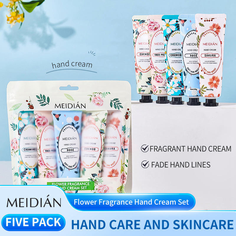 Meidian Flower Fragrance Hand Cream Set - 30g x 5 Pcs