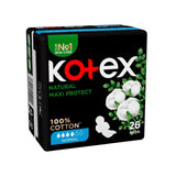 Kotex Natural 100% Cotton Maxi Protect Normal Sanitary Pads - 26s