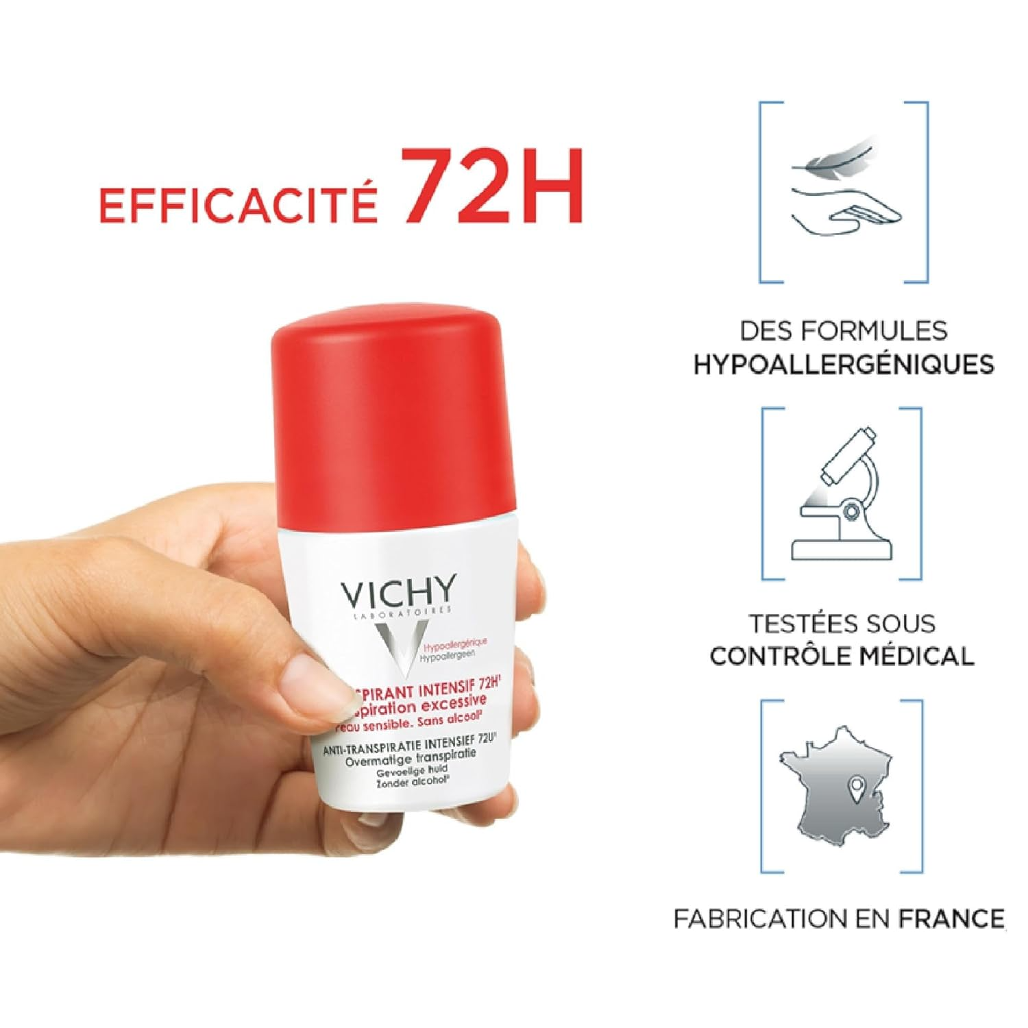 Vichy Stress Resist Intensive 72H Excessive Deodorant Roll On - 50ml