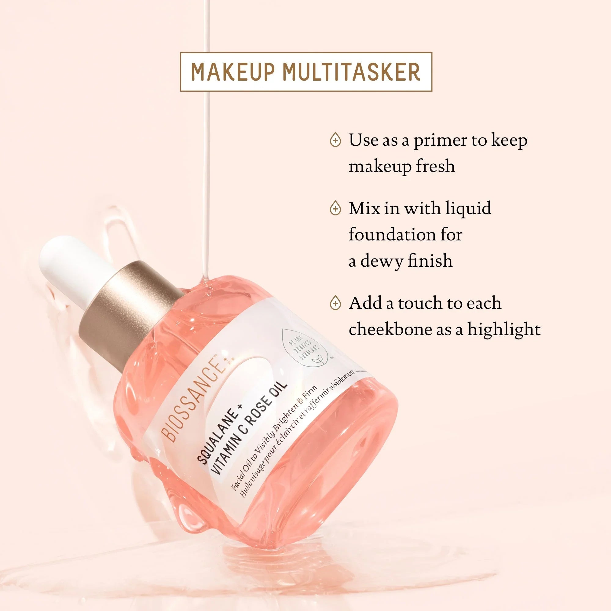 BIOSSANCE Squalane + Vitamin C Rose Face Oil - 30ml