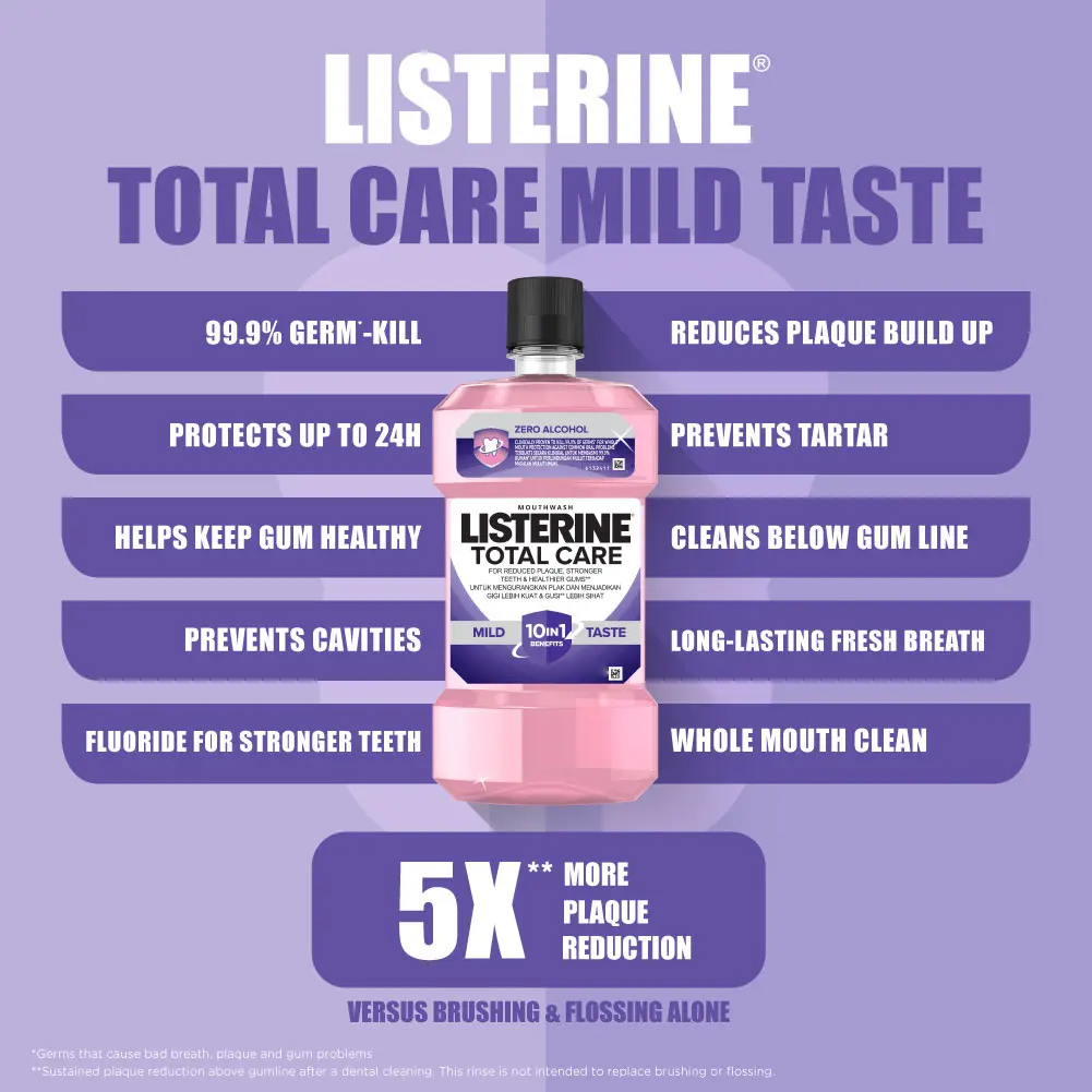 Listerine 10 In 1 Total Care Mouthwash Mild - 250ml