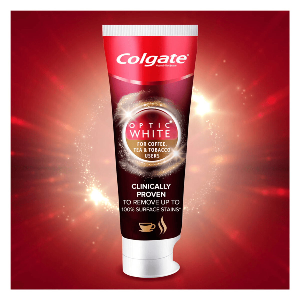 Colgate Optic White Toothpaste For Coffee Tea & Tobacco Users - 75ml