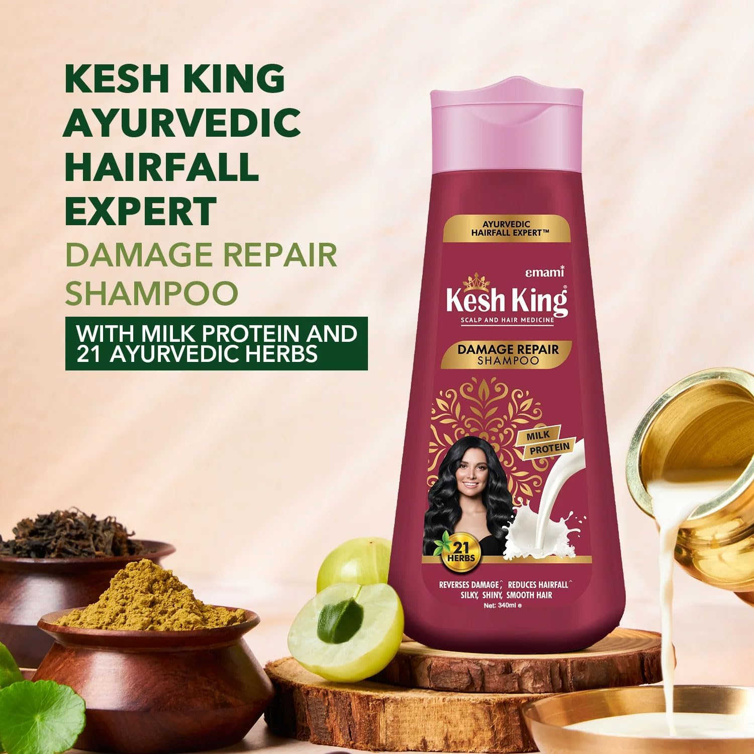Kesh King Herbal Hairfall Expert Damage Repair Shampoo - 340ml