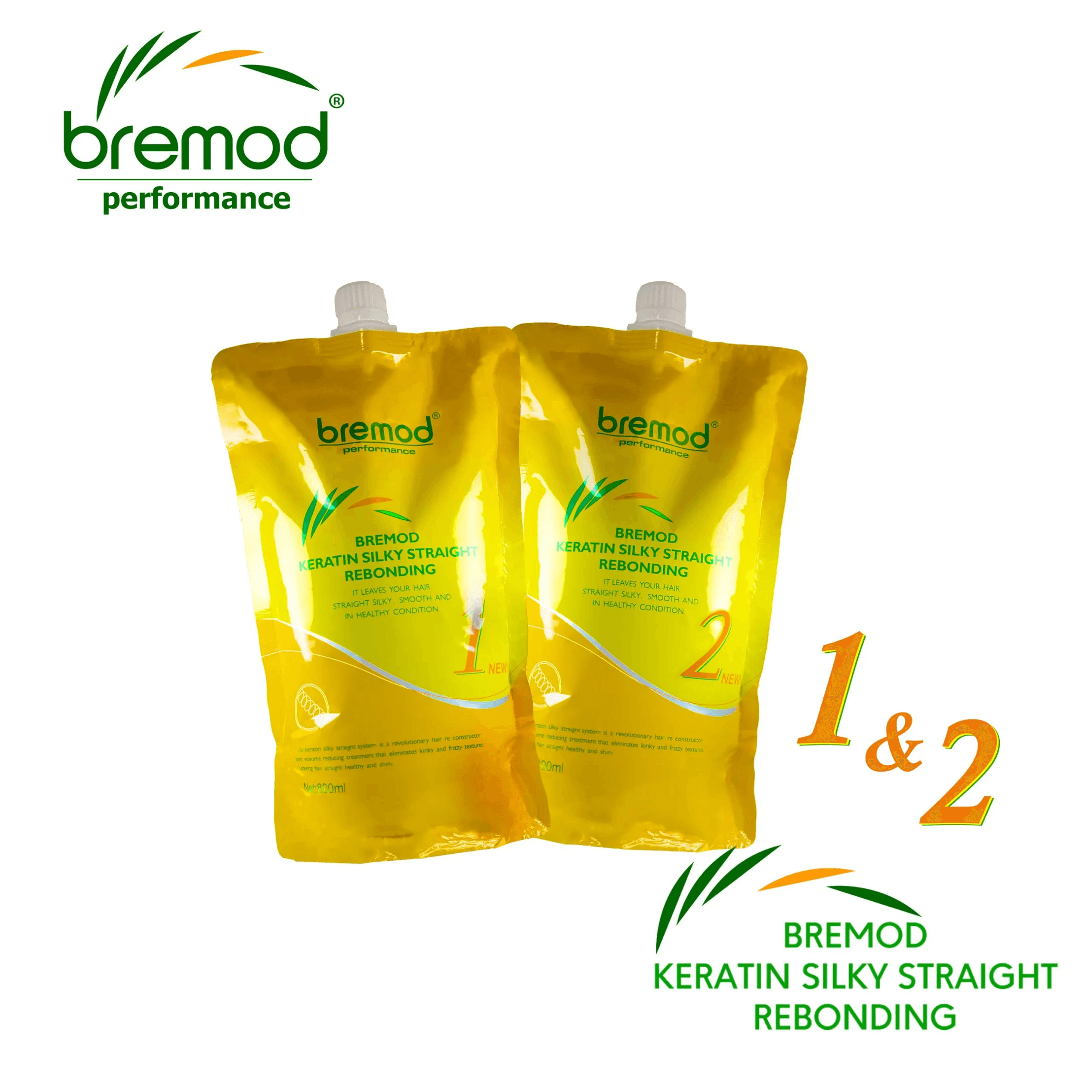 Bremod Keratin Silky Straight Rebonding Set (1)+(2) - 800ml+800ml