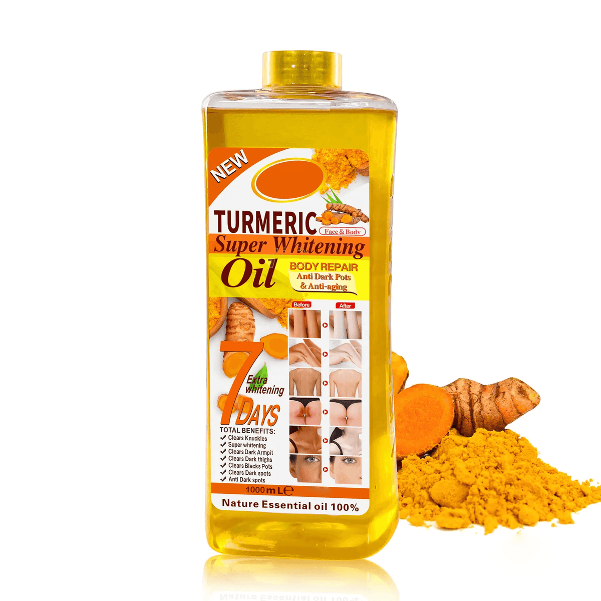 Gold Turmeric Super Whitening Body Repair Oil - 1000ml