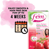 Fem USA Bikini & Underarms Strawberry Wax Strips For Sensitive Skin - 20Pcs