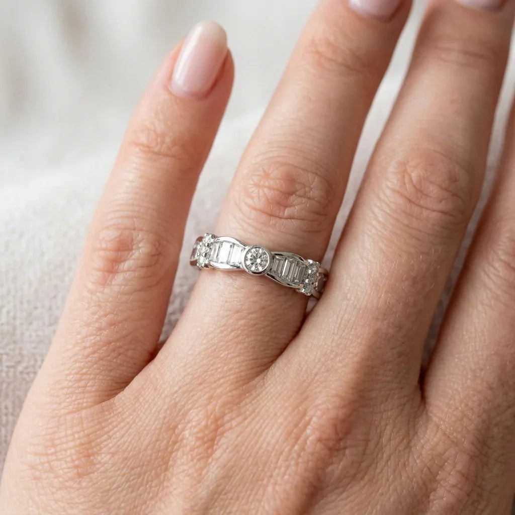 Women's Silver Adjustable Ring #14