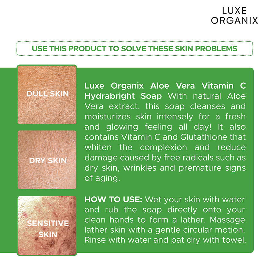 Luxe Organix Aloe Vera Vitamin C Natural Soap - 135g
