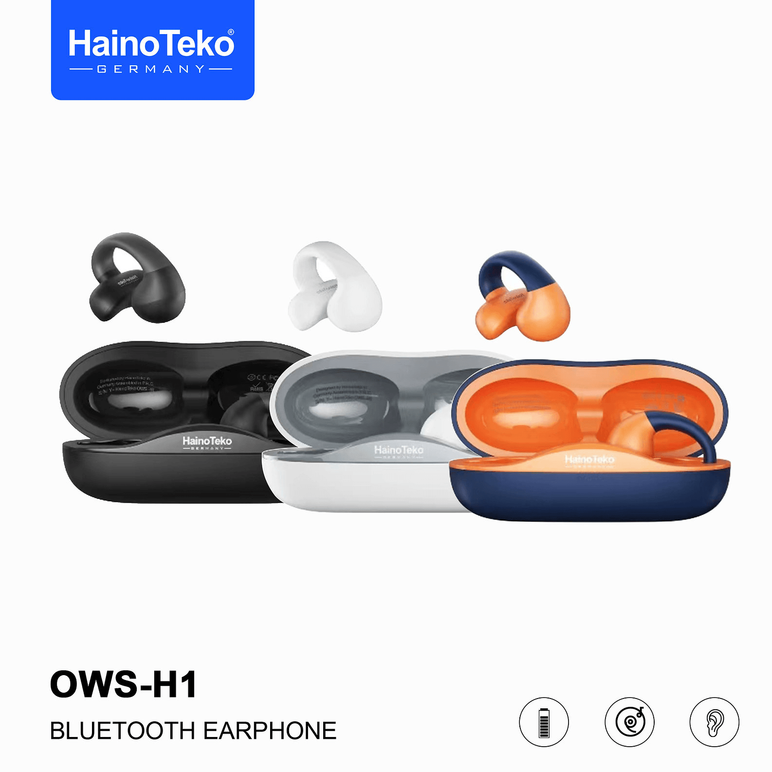 سماعات الأذن اللاسلكية الحقيقية OWS-H1 من Haino Teko Germany