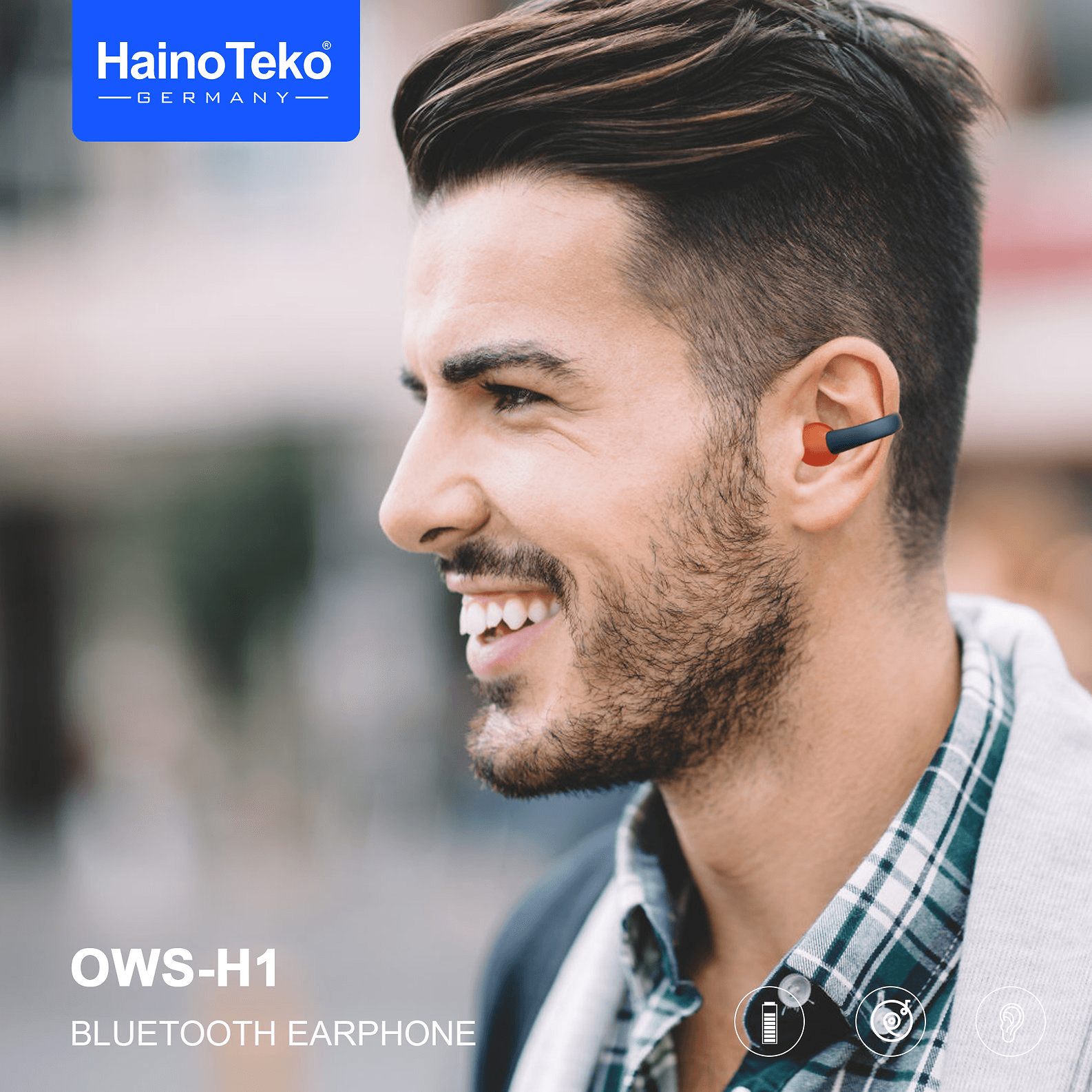 سماعات الأذن اللاسلكية الحقيقية OWS-H1 من Haino Teko Germany